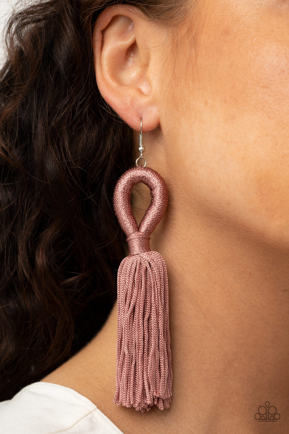 Tassels and Tiaras-Pink Earring