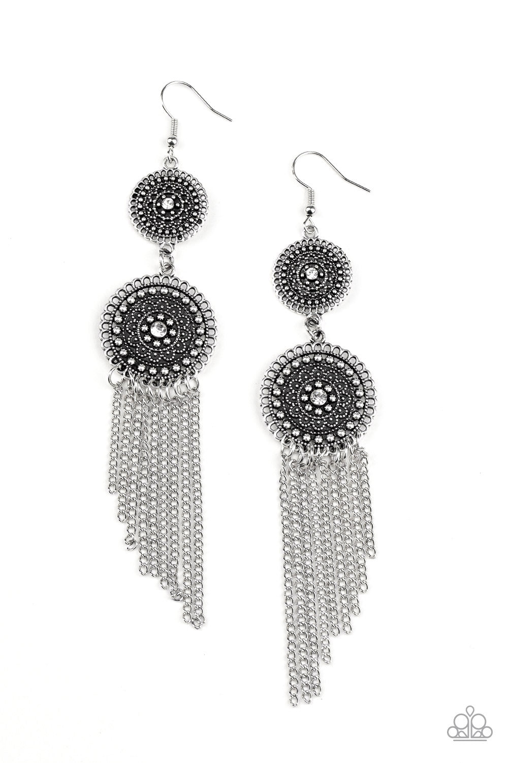 Medallion Mecca-White Earring