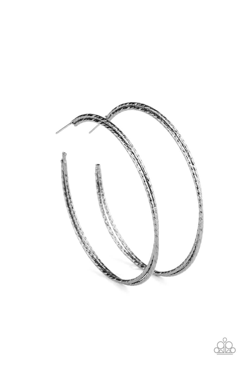 Curved Couture-Black Hoop Earring
