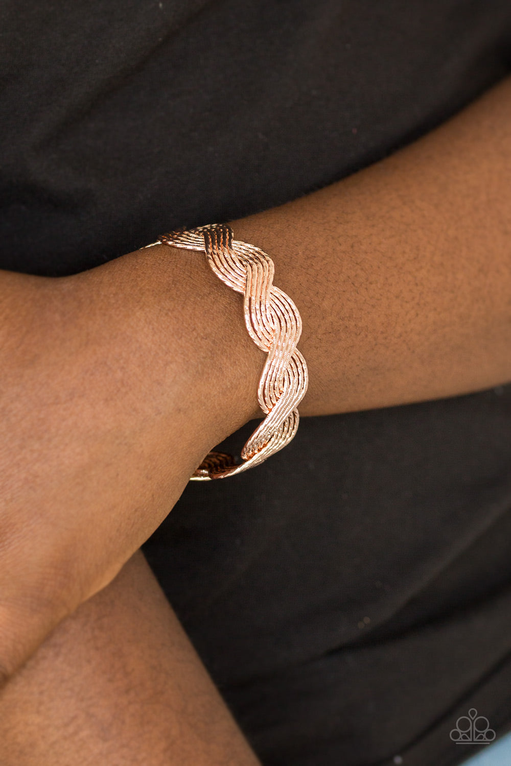 Braided Brillance-Bracelet-Gold