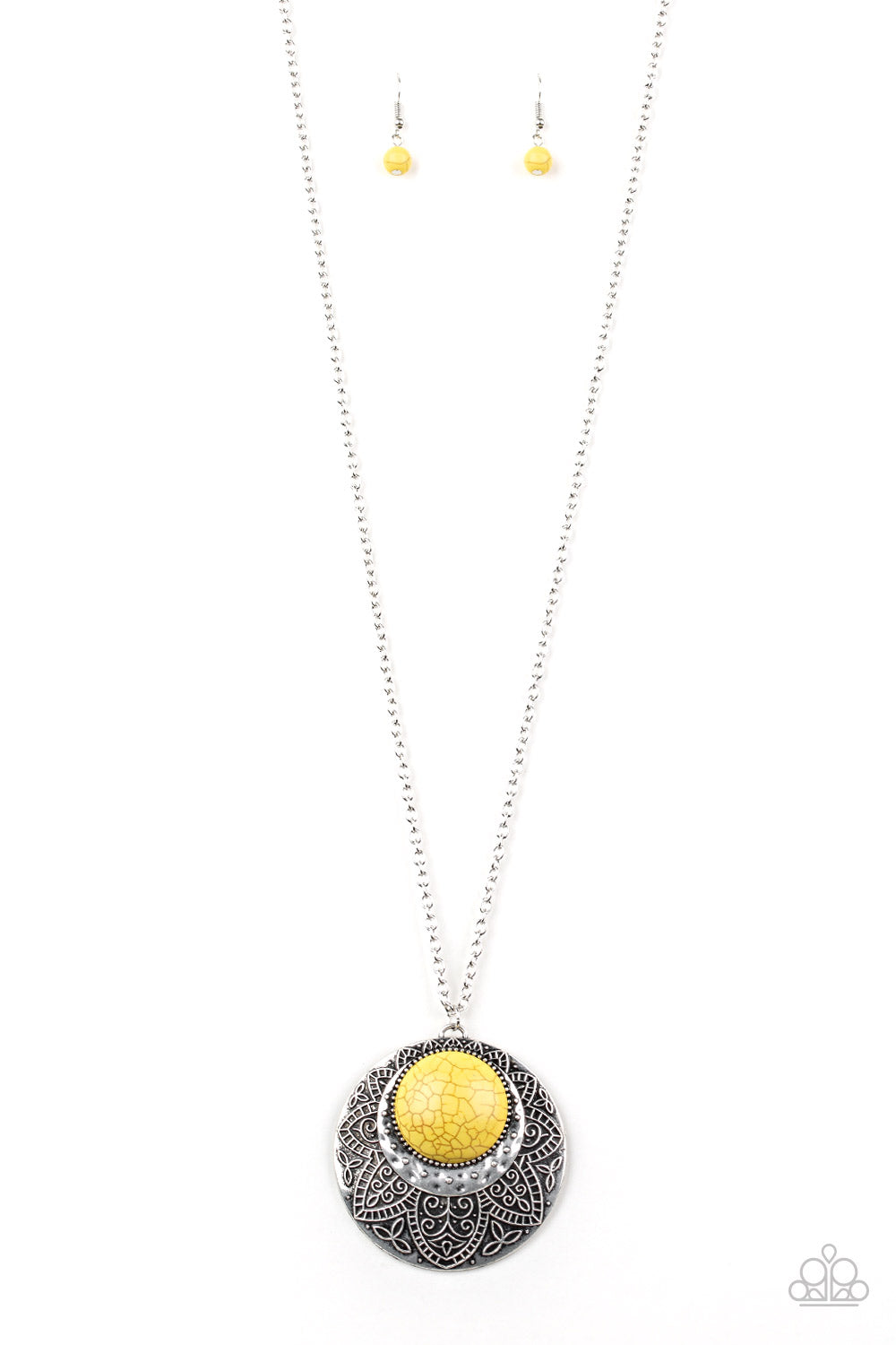 Medallion Meadow-Yellow Necklace