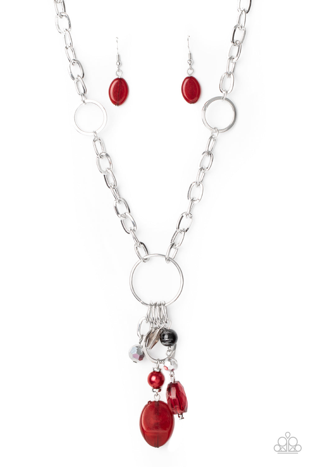 Lay Down Your Charms-Red Necklace