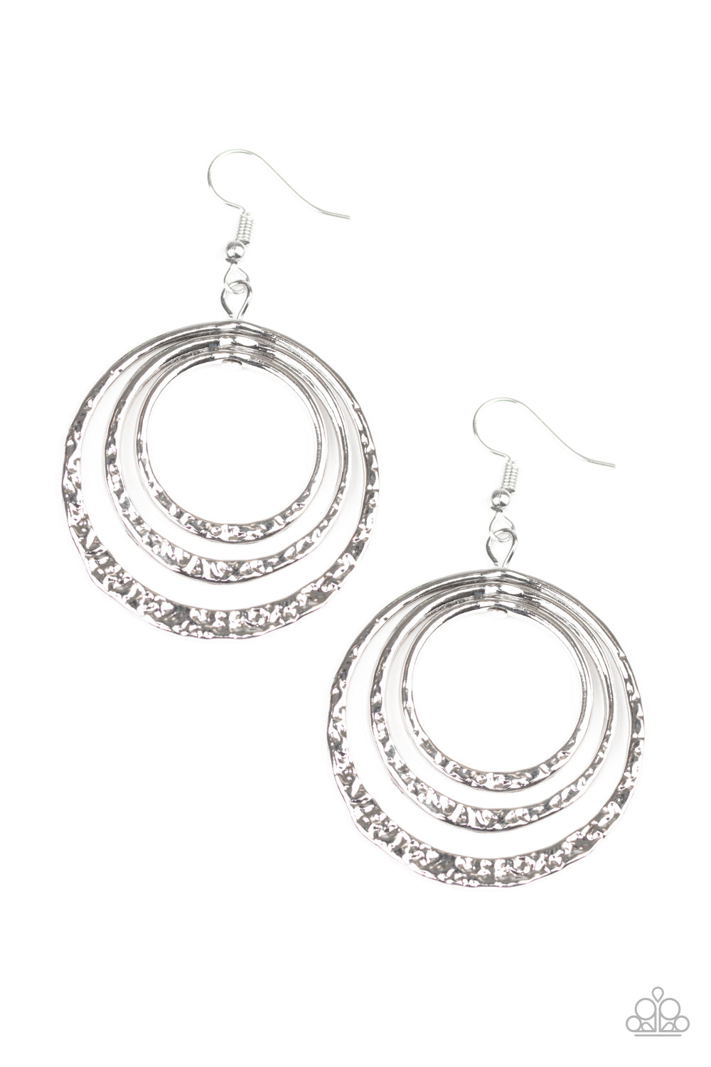 Metallic Ruffle-Silver Earring