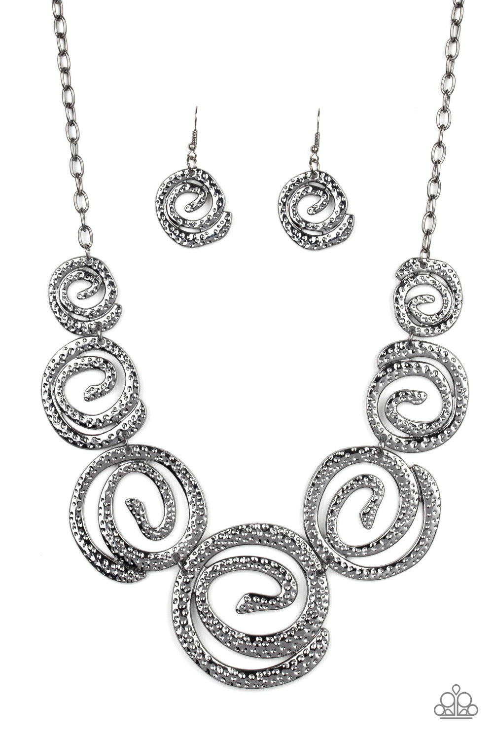 Statement Swirl-Black Necklace
