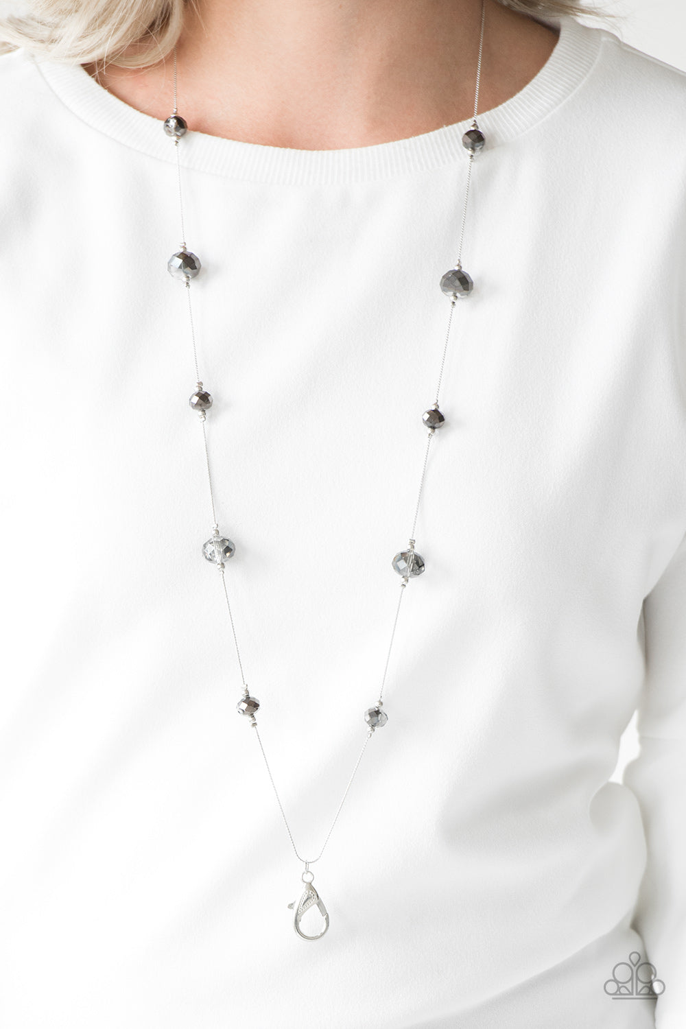 Champagne On The Rocks-Silver Lanyard