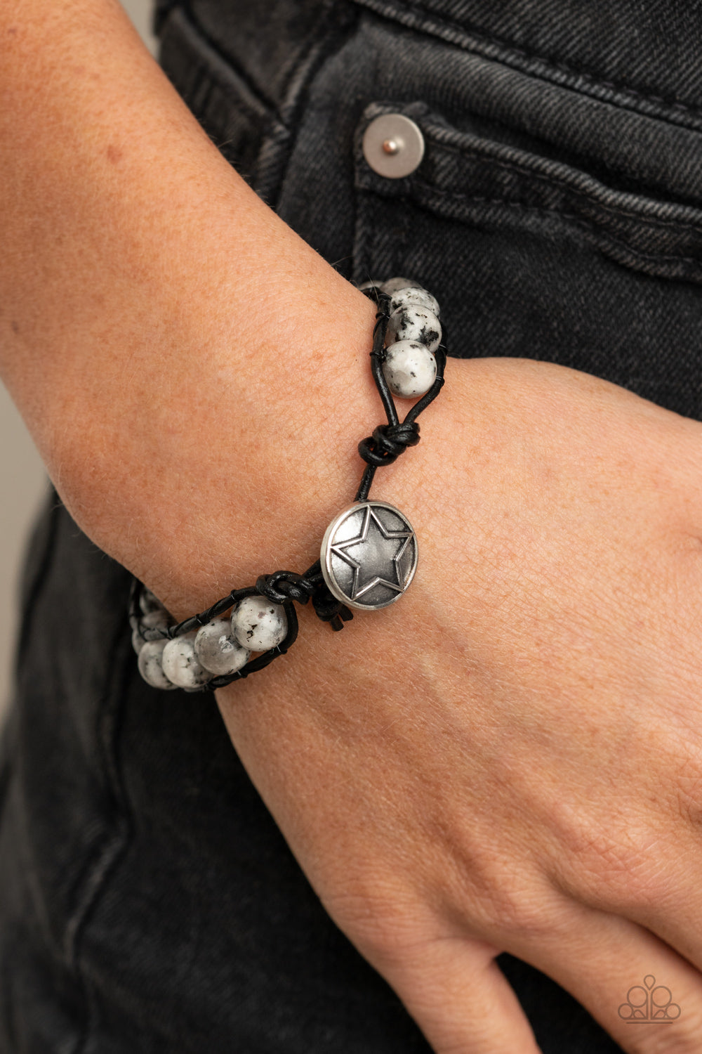 Homespun Stones - White Bracelet
