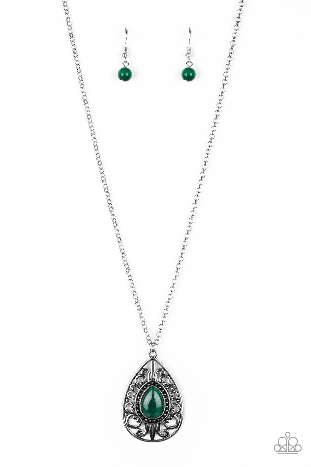 Modern Majesty-Green Necklace