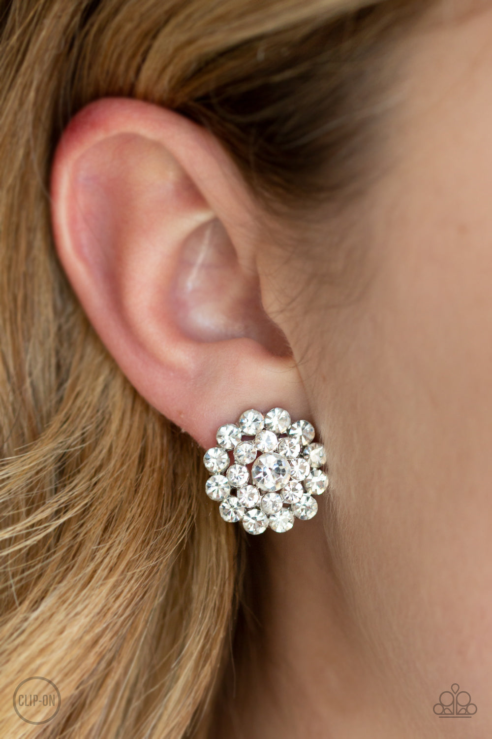 Glammed Out-White Clip-On