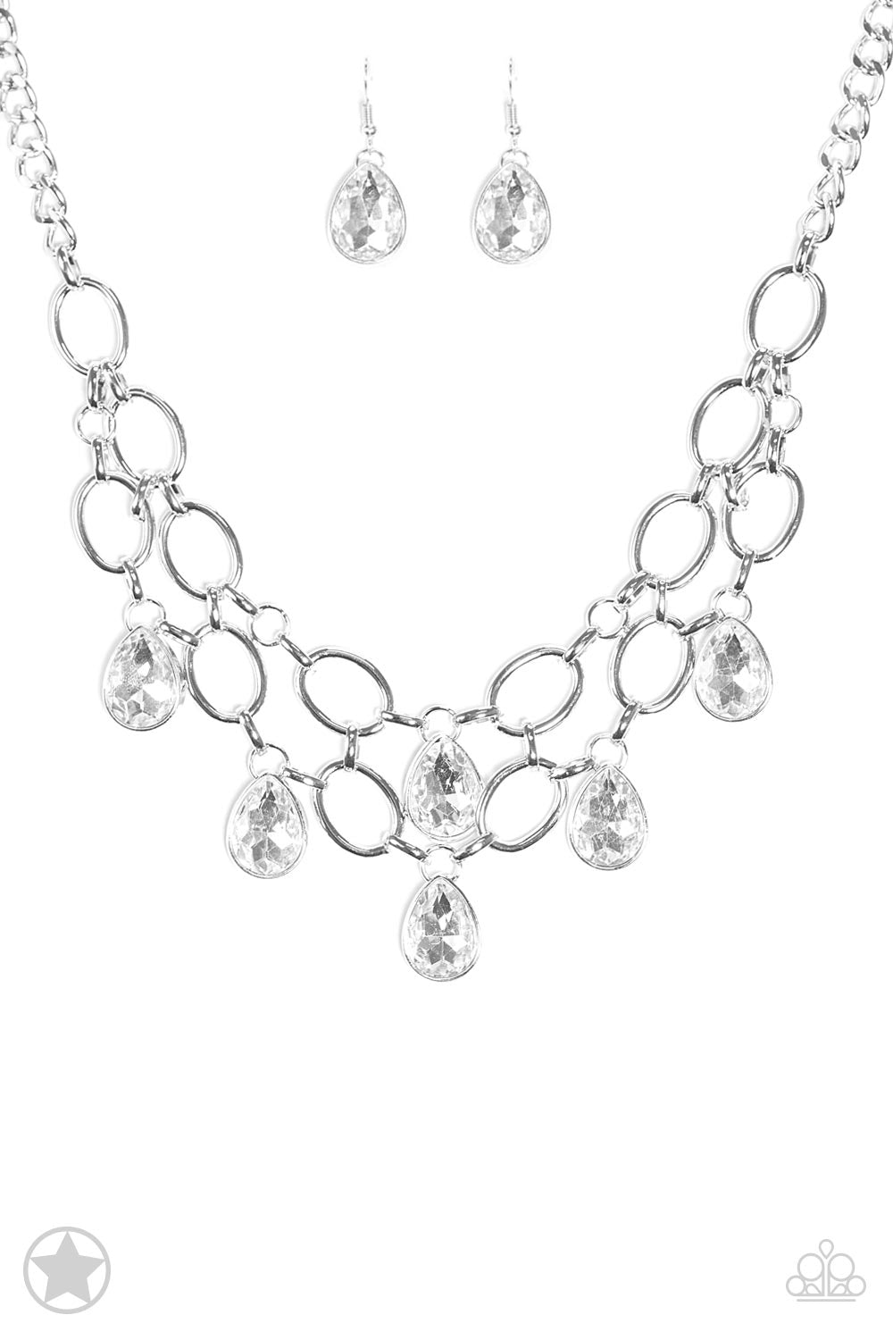 Show Stopping Shimmer-White Necklace