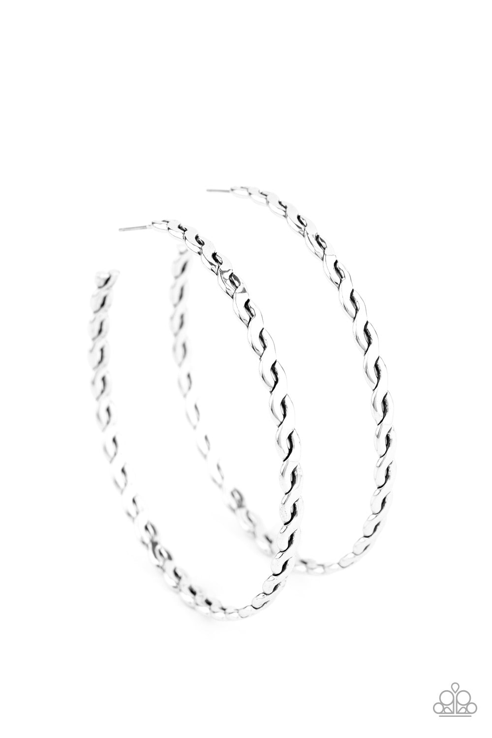 Infinite Twist-Silver Hoop Earring