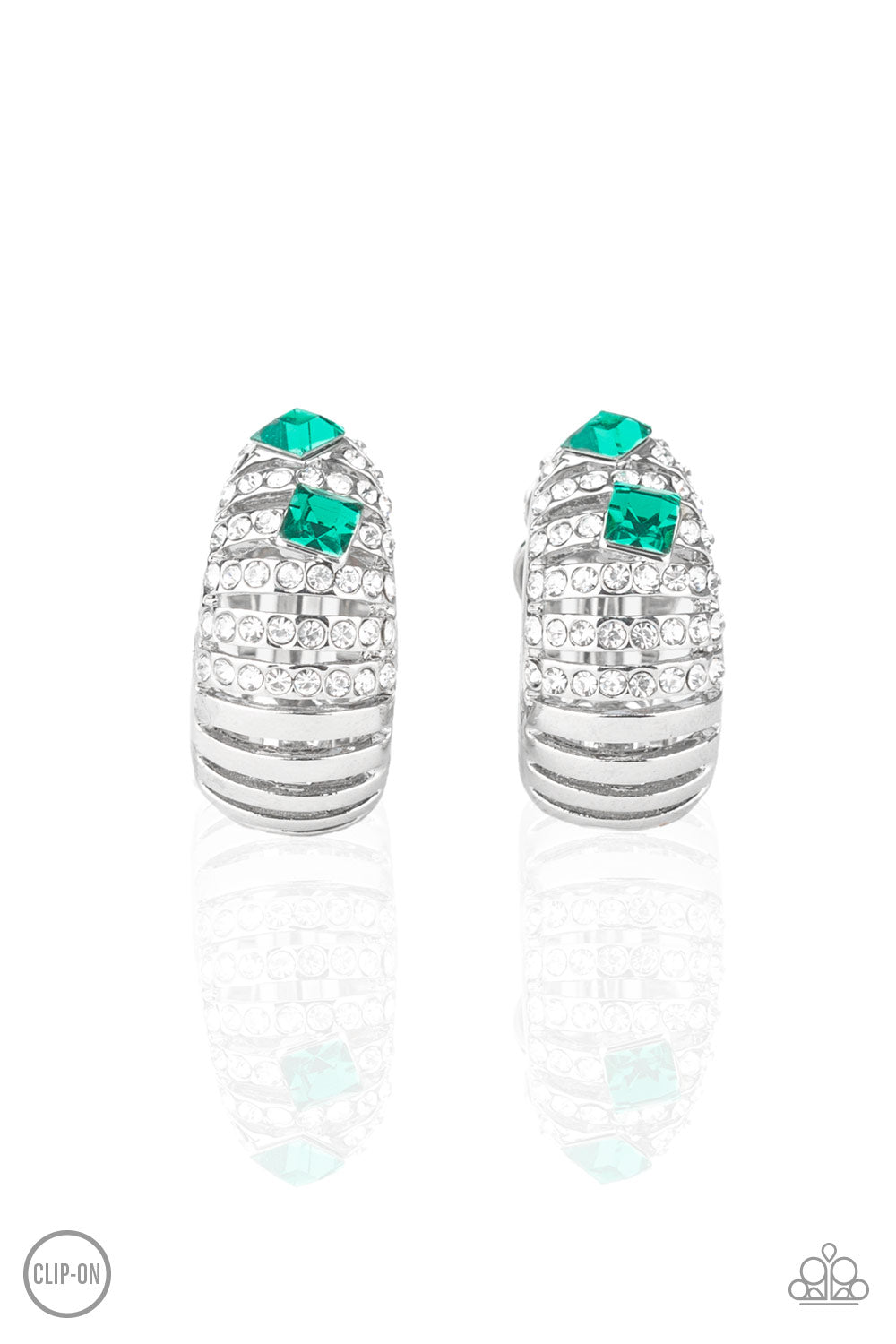 Bank Tank-Green Clip-On Earring