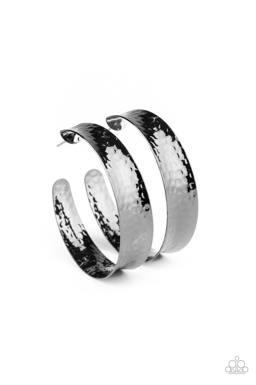 Fearlessy Flared-Black Hoop Earring