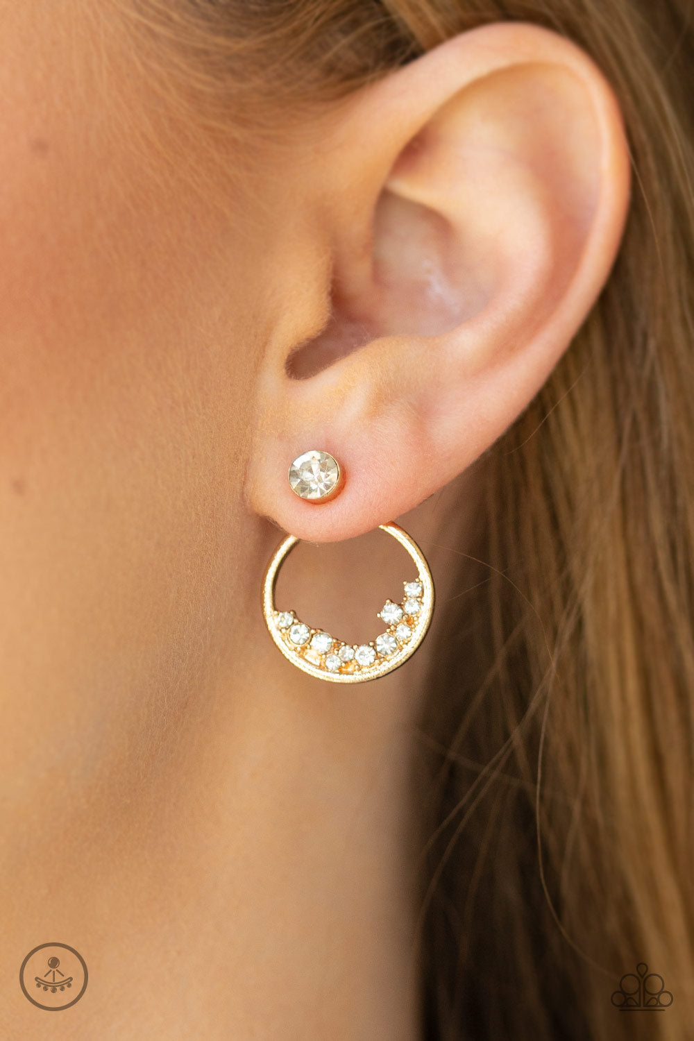 Rich Blitz-Gold Double-Sided Post Earring