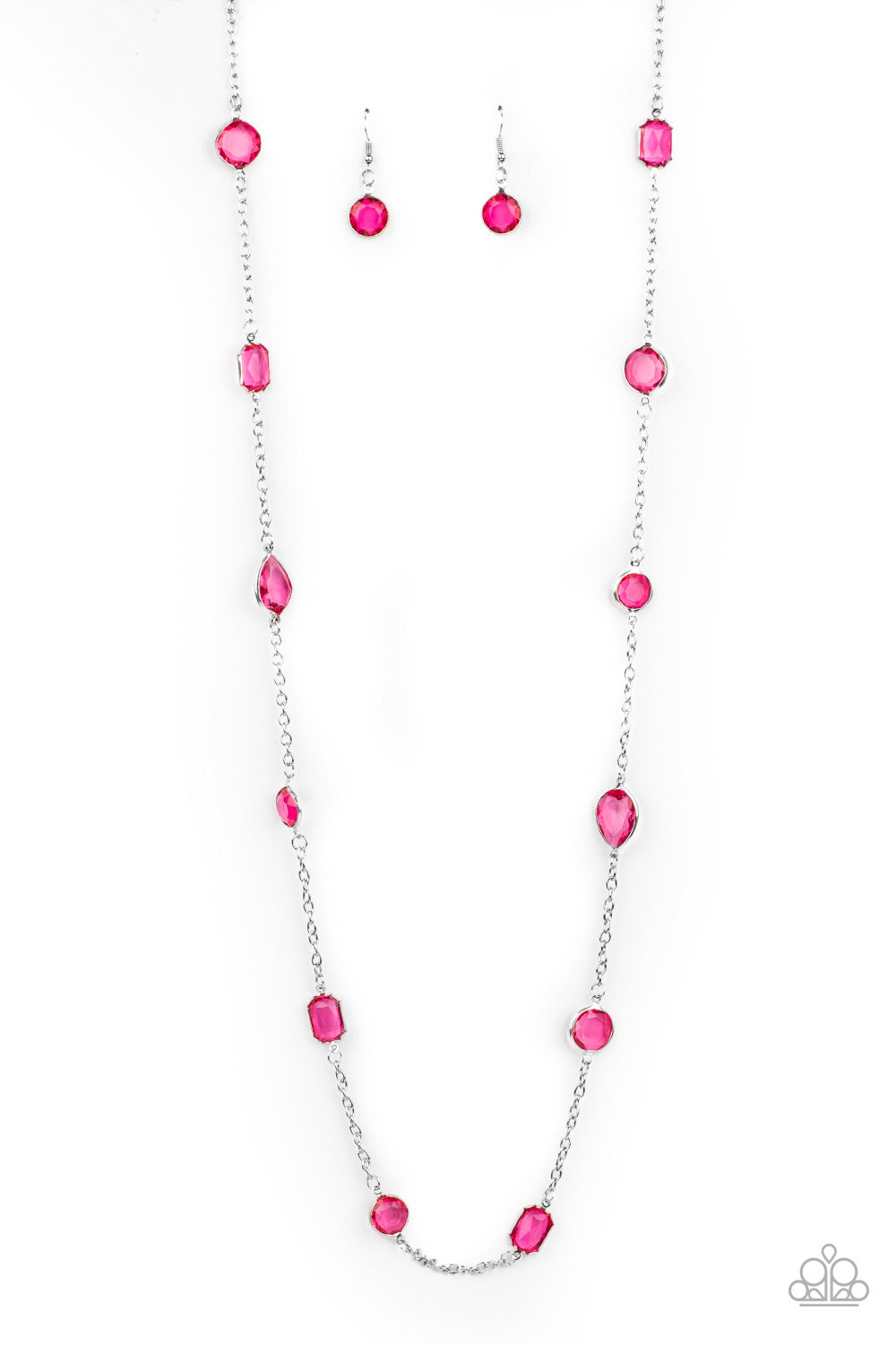 Glassy Glamorous-Pink Necklace