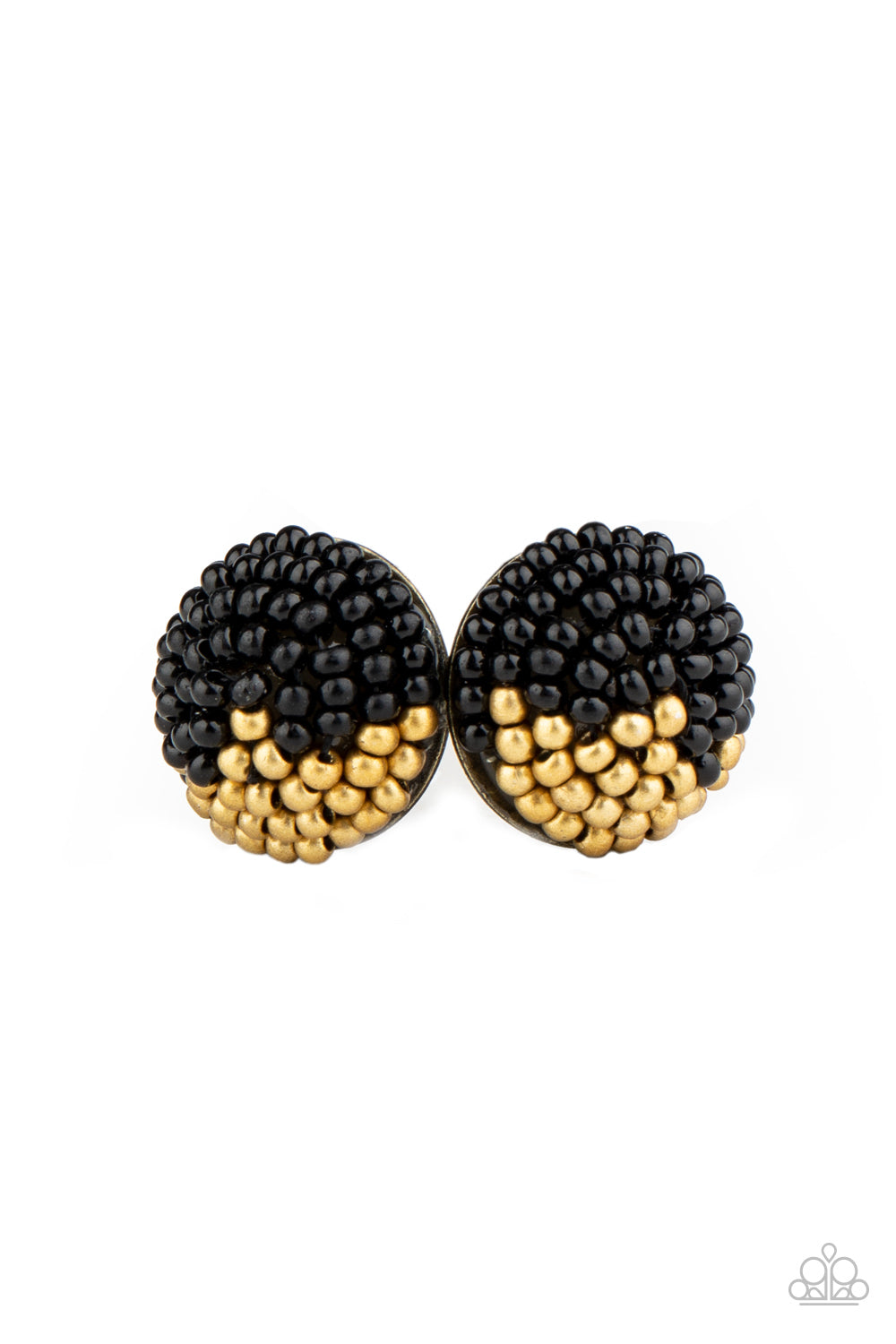 As Happy As Can BEAD-Black Post Earring