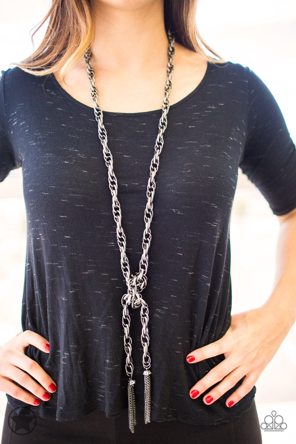 SCARFed for Attntion-Gunmetal Necklace
