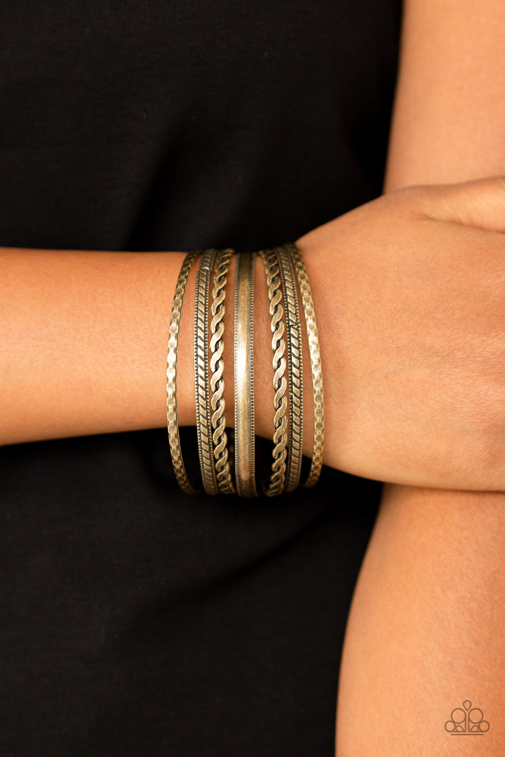 Rattle and Roll-Brass Bracelet