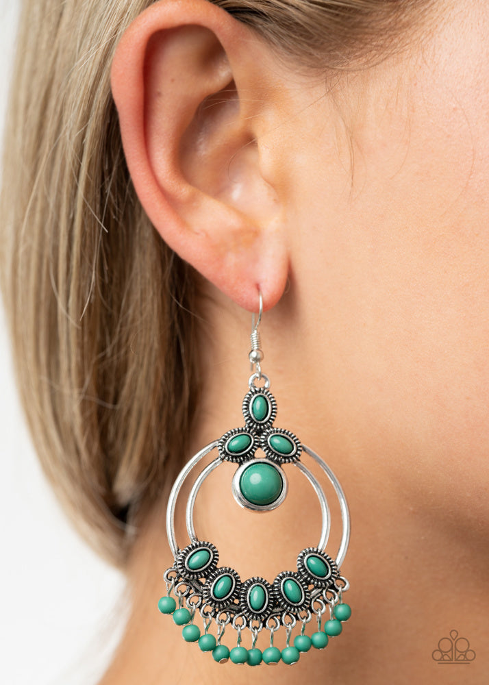 Paparazzi Palm Breeze - Green Earrings