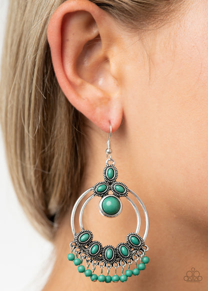 Paparazzi Palm Breeze - Green Earrings