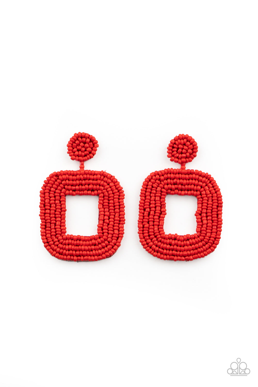 Beaded Bella-Red Post Earring