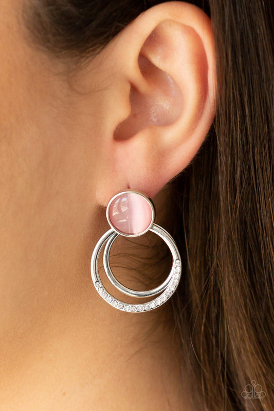 Glow Roll-Pink Post Earring