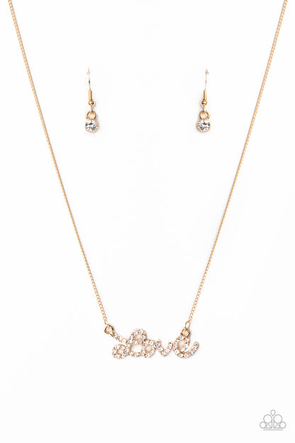 Head Over Heels In Love-Gold Necklace