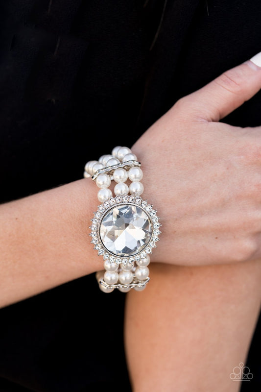 Speechless Sparkle White Bracelet-White