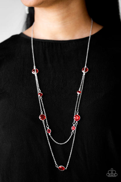 Raise Your Glass-Red Necklace