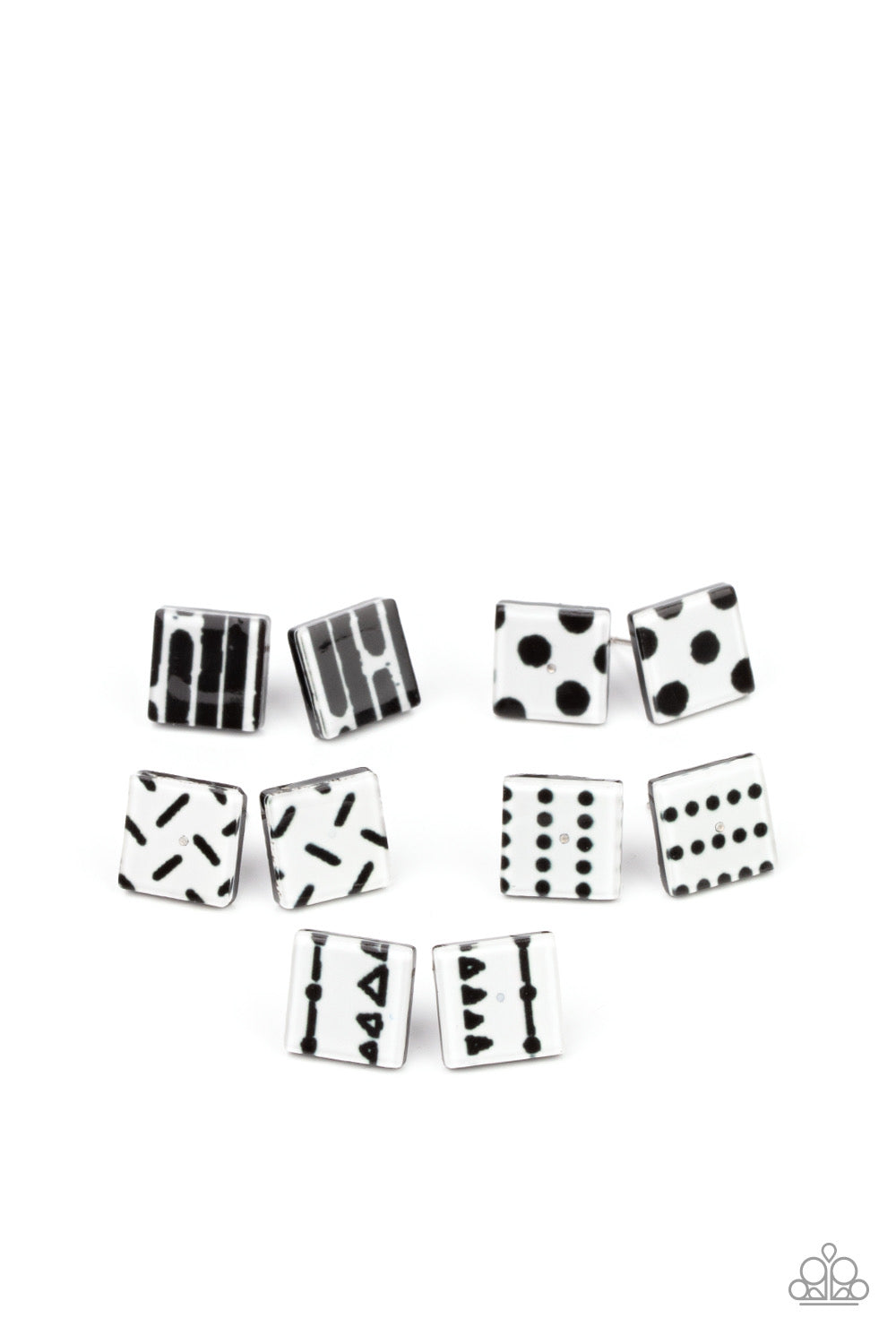 Starlet Shimmer-Earring Abstract Black and White