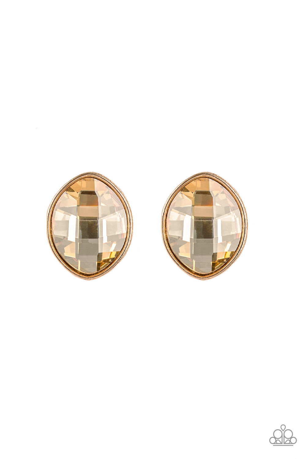 Movie Star Sparkle-Gold Post Earrings