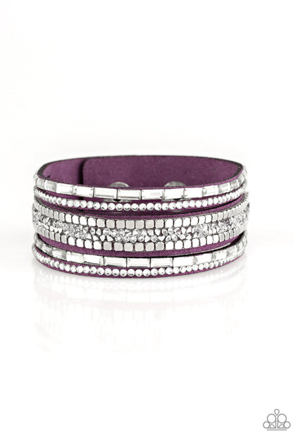 Rebel In Rhinestones-Purple Bracelet