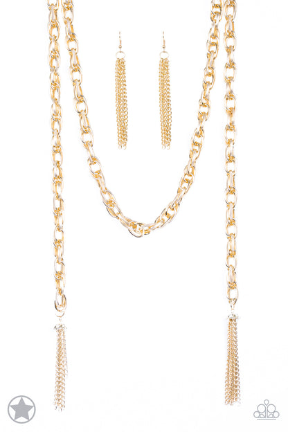 SCARFed for Attention-Gold Blockbuster Necklace