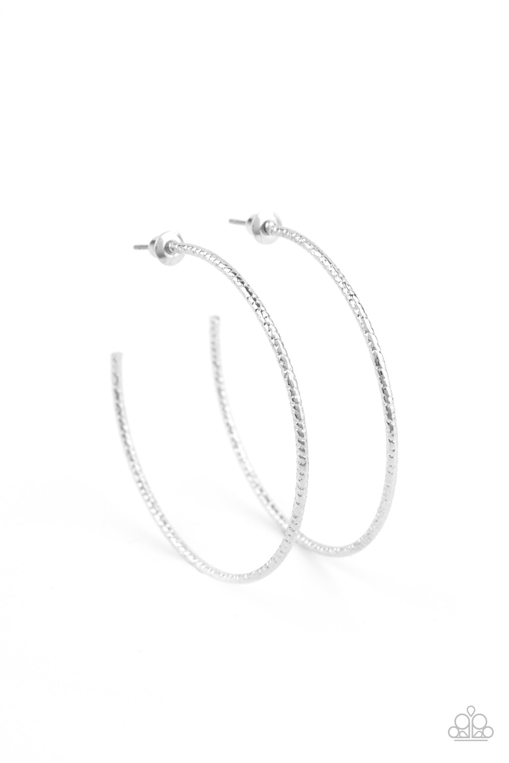 Inclined To Entwine-Silver Hoop Earring