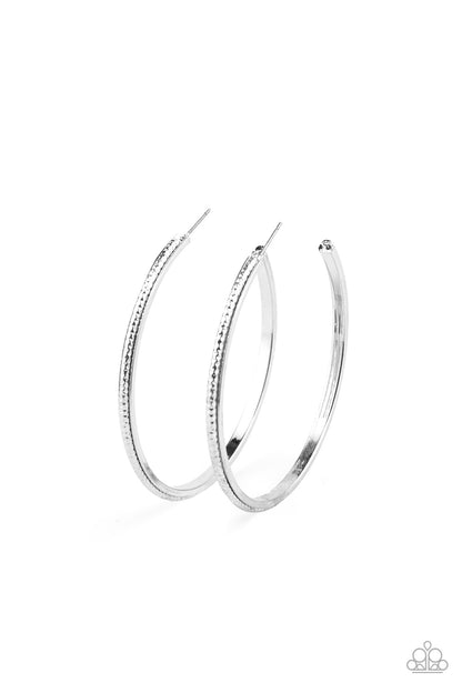 Sultry Shimmer-Silver Hoop Earring