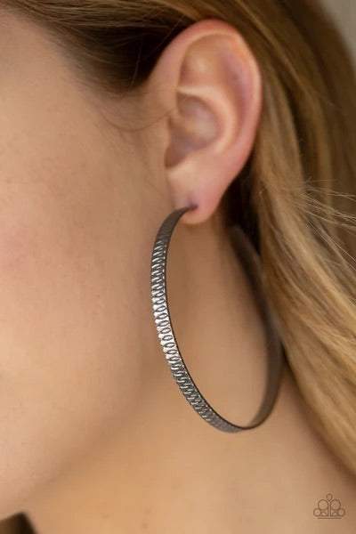 Retro Rebellion-Black Hoop Earring