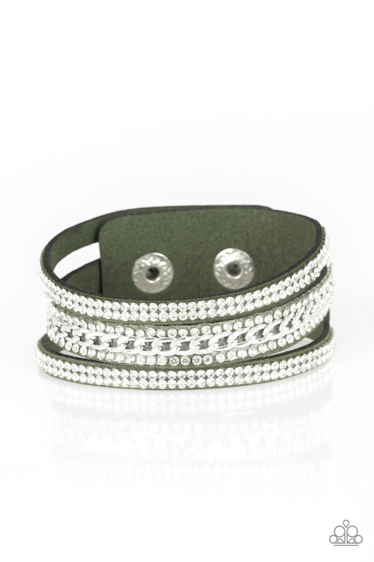 Rollin’ In Rhinestones-Green Bracelet