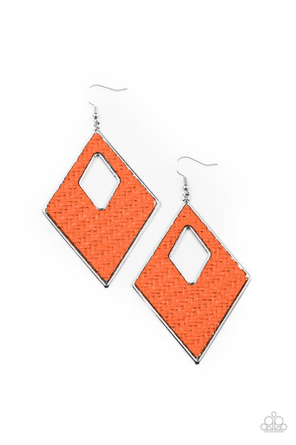 Woven Wanderer-Orange Earring