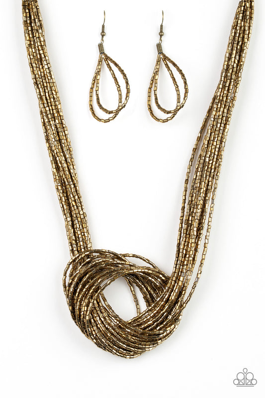 Knotted Knockout-Brass Necklace