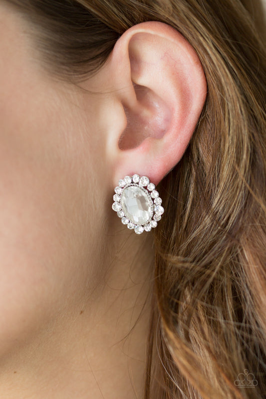 Hold Court-White Post Earring