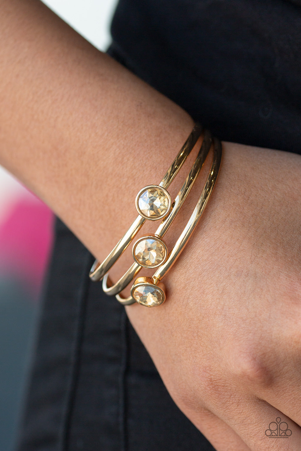 Be All You Can BEDAZZLE-Gold Bracelet