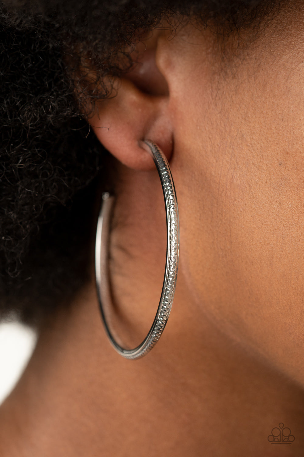 Sultry Shimmer-Silver Hoop Earring