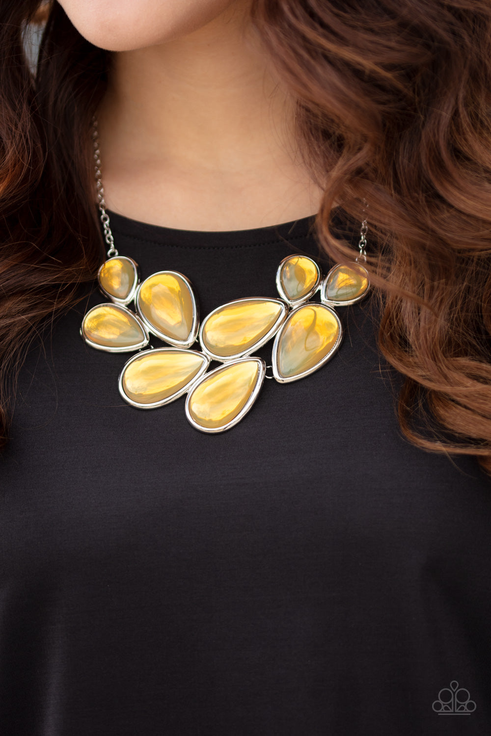 Iridescently Irresistible-Yellow Necklace