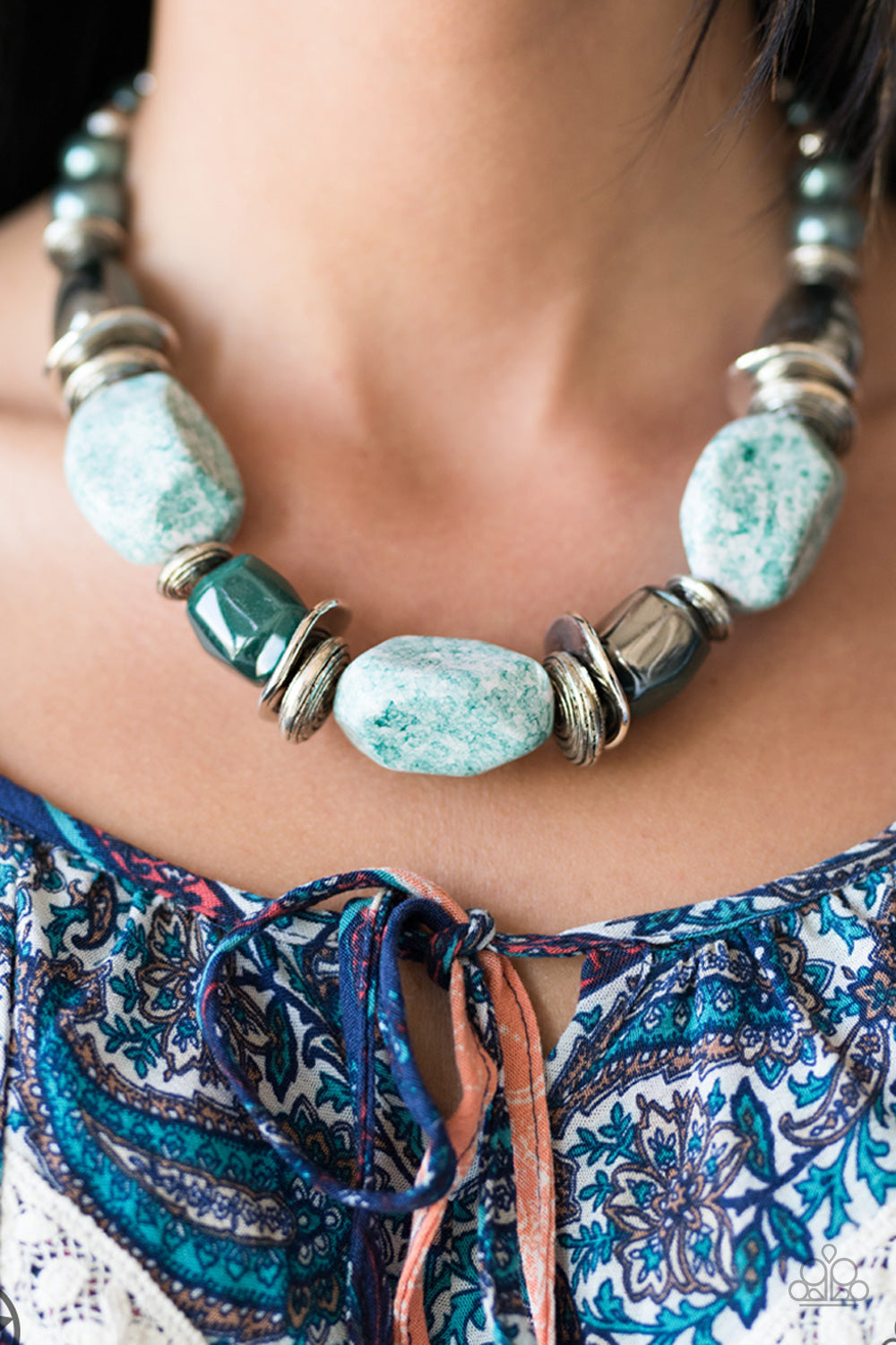 In Good Glazes-Blue Necklace