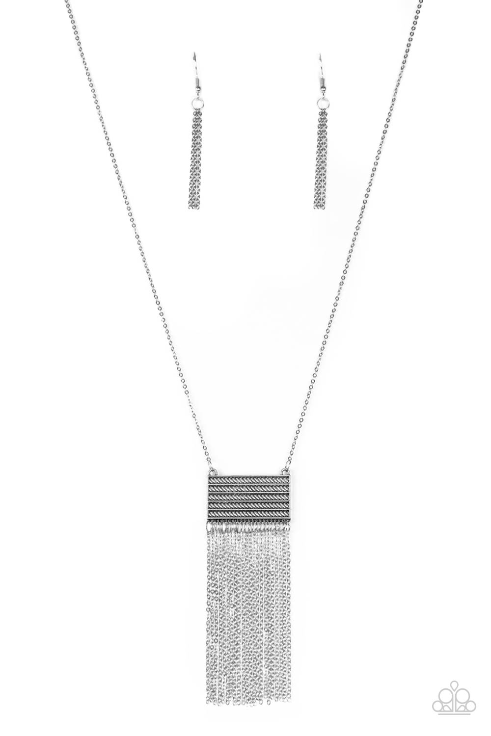 Totally Tassel - Silver Necklace