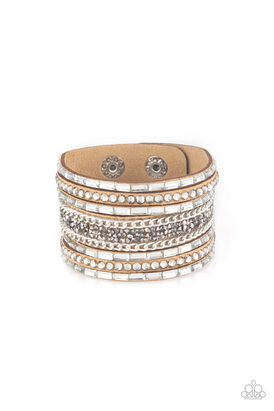 Rhinestone Rumble - Brown Bracelet