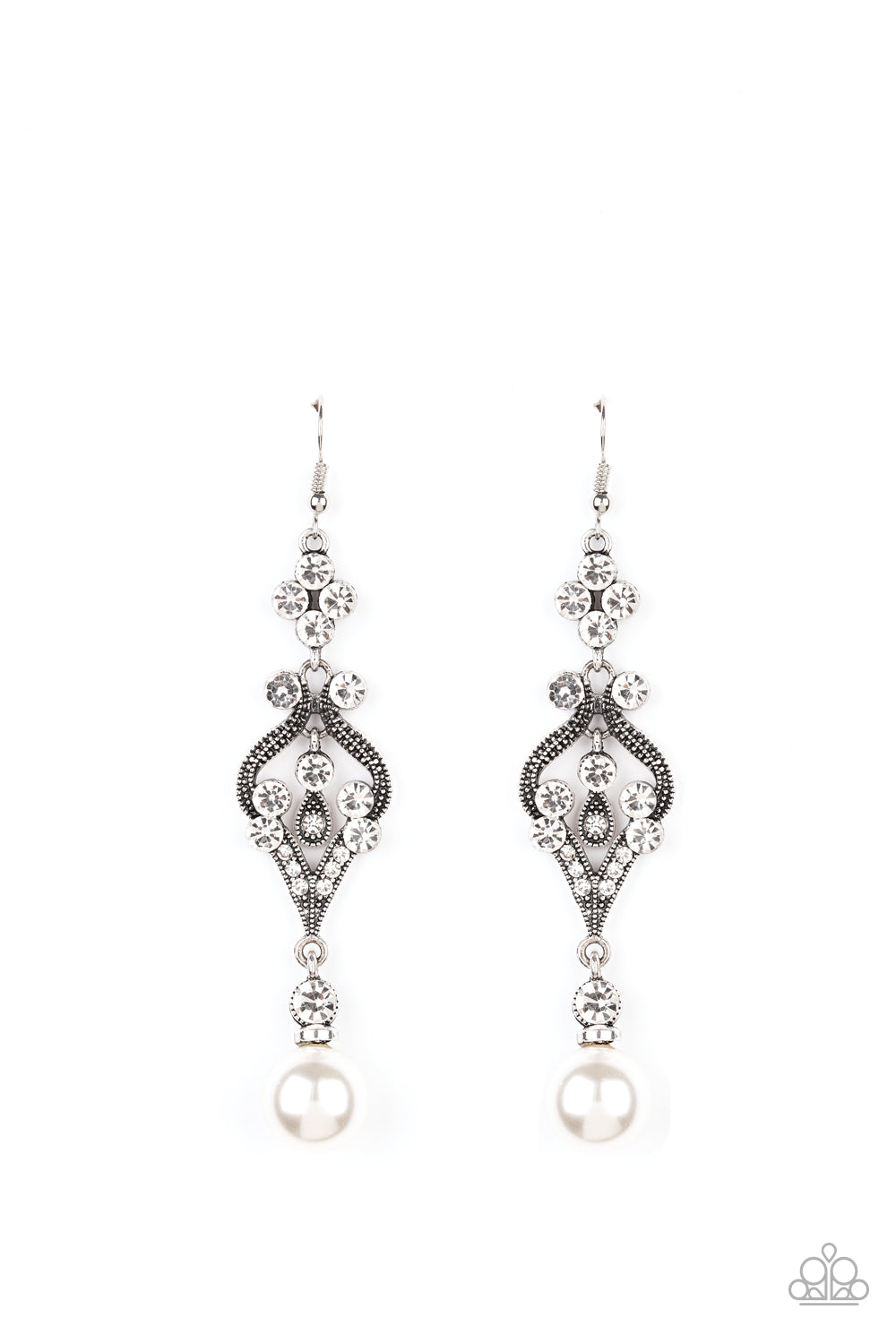 Elegantly Extravagant-White Earring