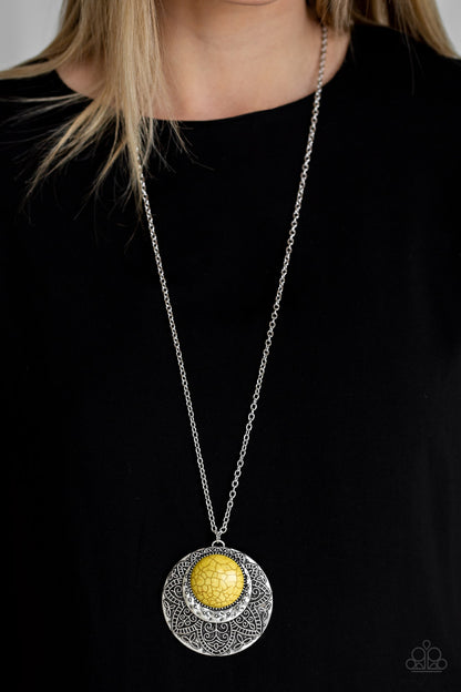 Medallion Meadow-Yellow Necklace