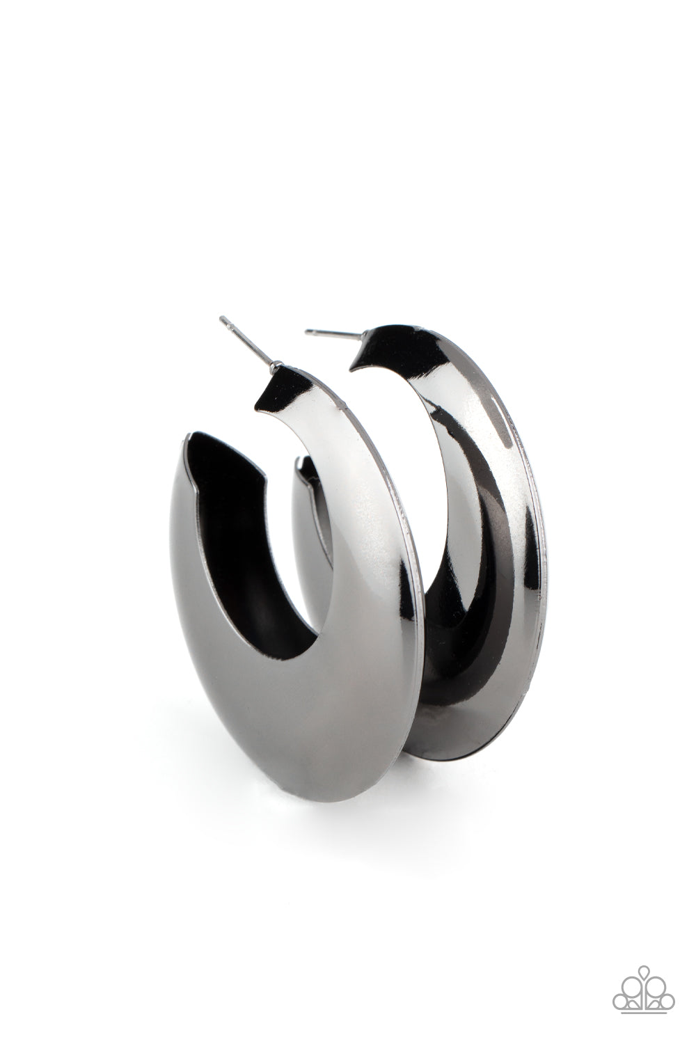 Chic CRESCENTO-Black Hoop Earring