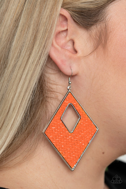 Woven Wanderer-Orange Earring