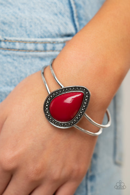 Over The Top Pop-Red Bracelet